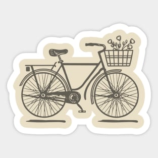 Line art of a classic bicycle Sticker